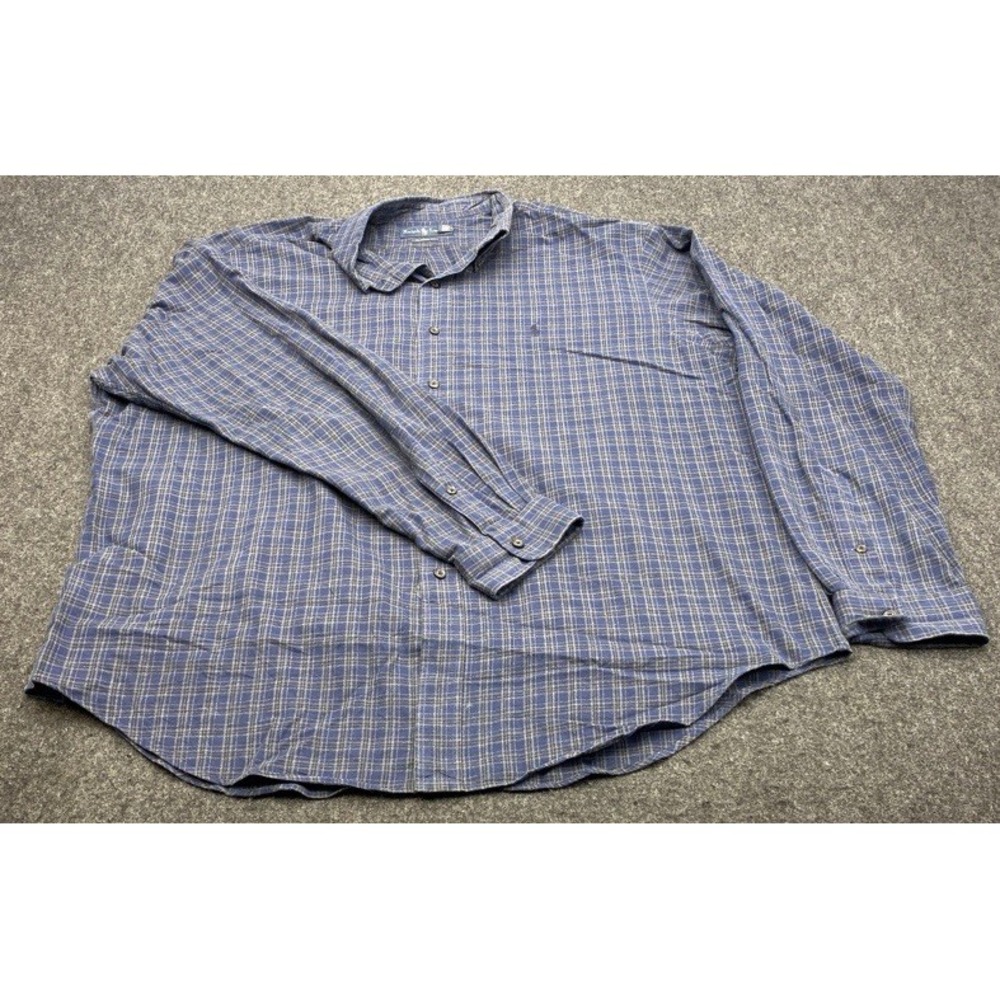 Ralph Lauren Button Down Shirt Mens XXL Blue Plaid Classic Fit Cotton L/S